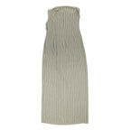 PRETTY LITTLE THING Womens Cream & Blue Striped Strapless Maxi Dress Cotton