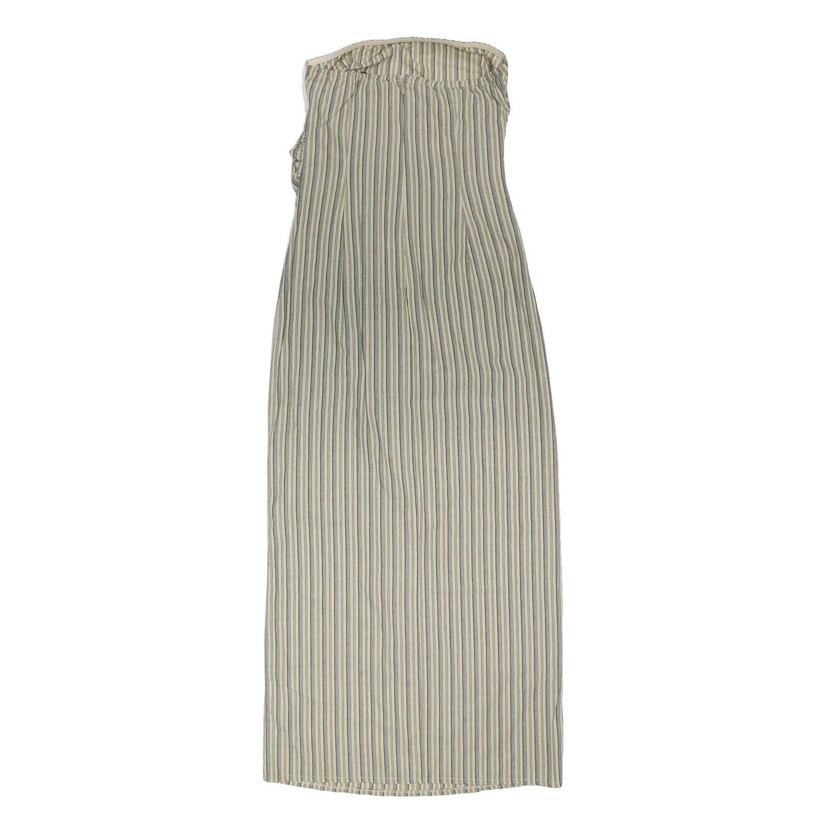 PRETTY LITTLE THING Womens Cream & Blue Striped Strapless Maxi Dress Cotton