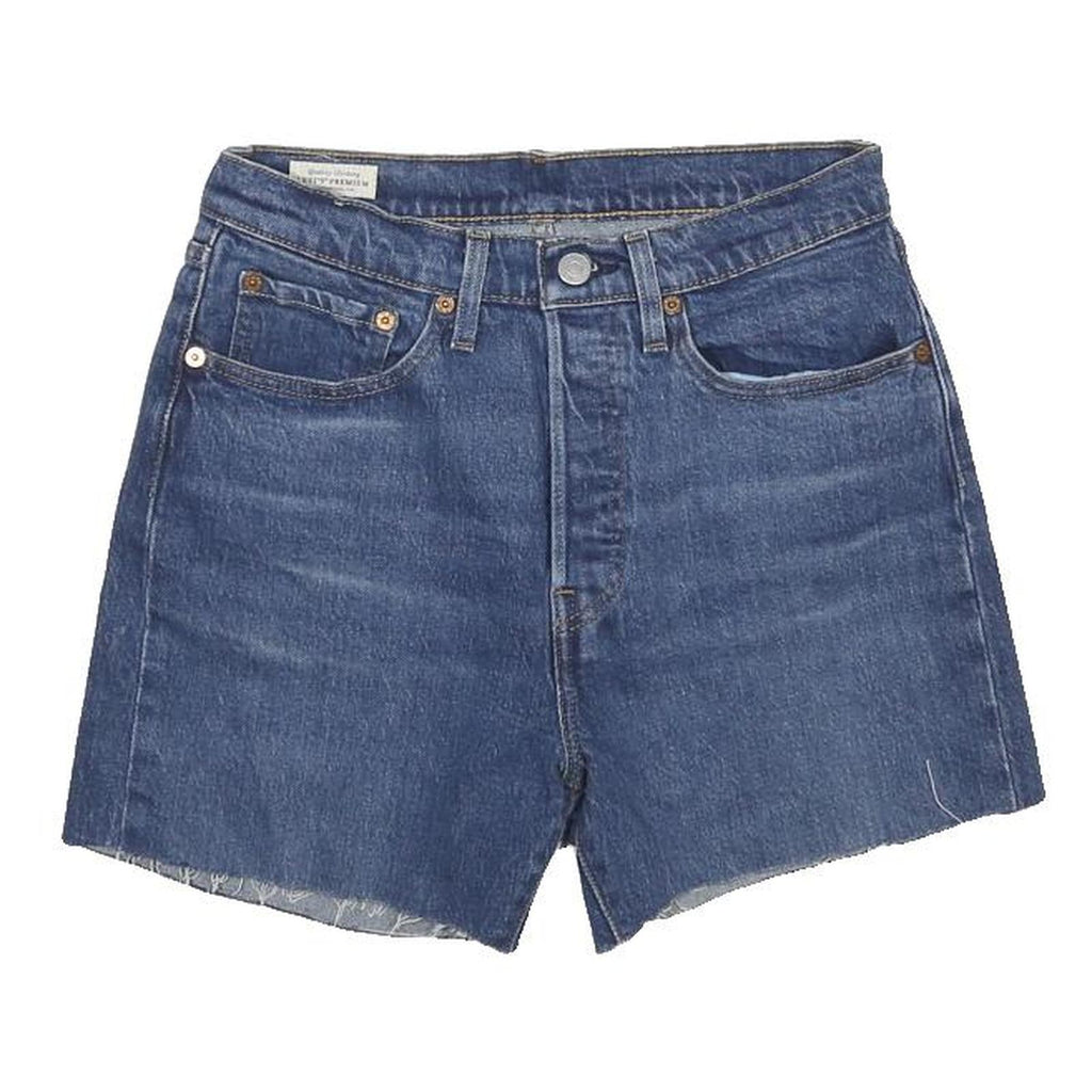 LEVI'S Womens Denim Blue Shorts S W27 Classic Raw Hem Casual