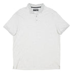CALVIN KLEIN Mens White XL Short Sleeve Plain Polo Shirt Cotton Blend Classic