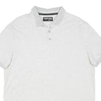 CALVIN KLEIN Mens White XL Short Sleeve Plain Polo Shirt Cotton Blend Classic