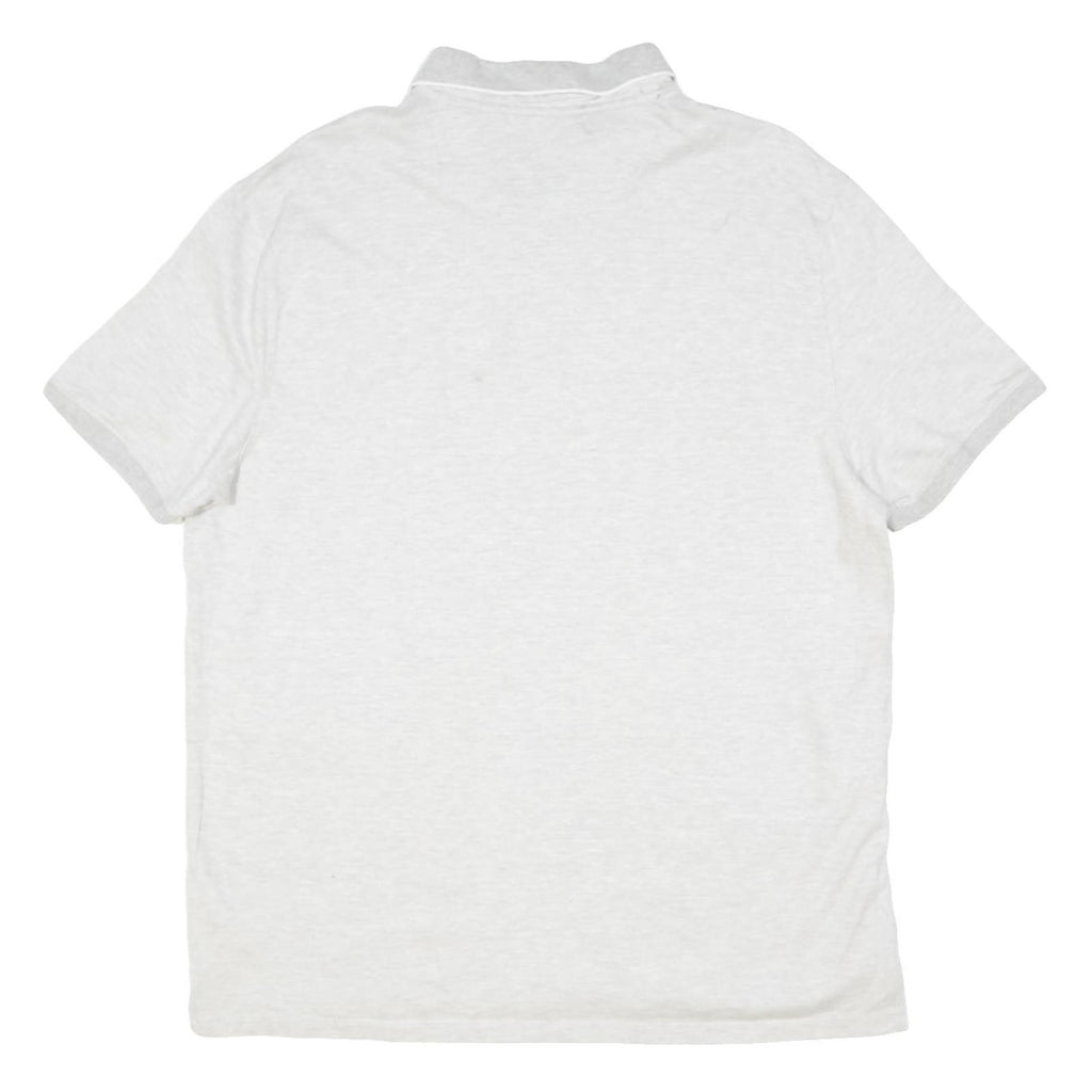 CALVIN KLEIN Mens White XL Short Sleeve Plain Polo Shirt Cotton Blend Classic