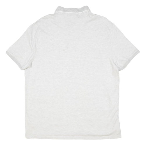 CALVIN KLEIN Mens White XL Short Sleeve Plain Polo Shirt Cotton Blend Classic