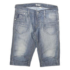 BRAGG Mens Shorts Blue Denim XL W34 Casual Cotton Blend Relaxed Fit