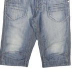 BRAGG Mens Shorts Blue Denim XL W34 Casual Cotton Blend Relaxed Fit