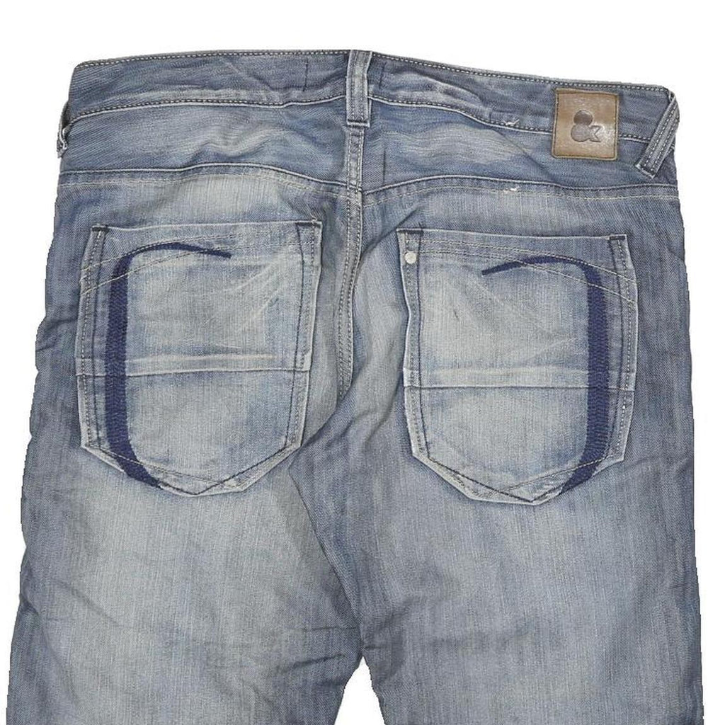 BRAGG Mens Shorts Blue Denim XL W34 Casual Cotton Blend Relaxed Fit