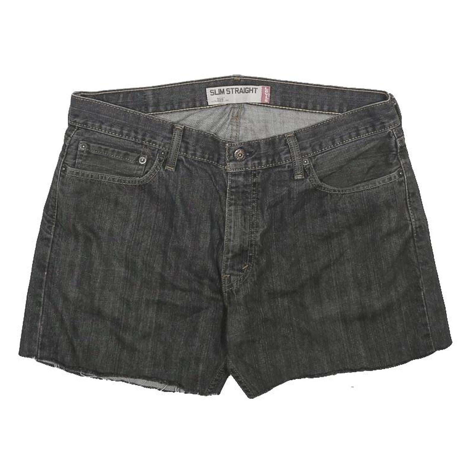 LEVI'S Womens Shorts Black Denim Slim Straight XL W36 Casual Cotton