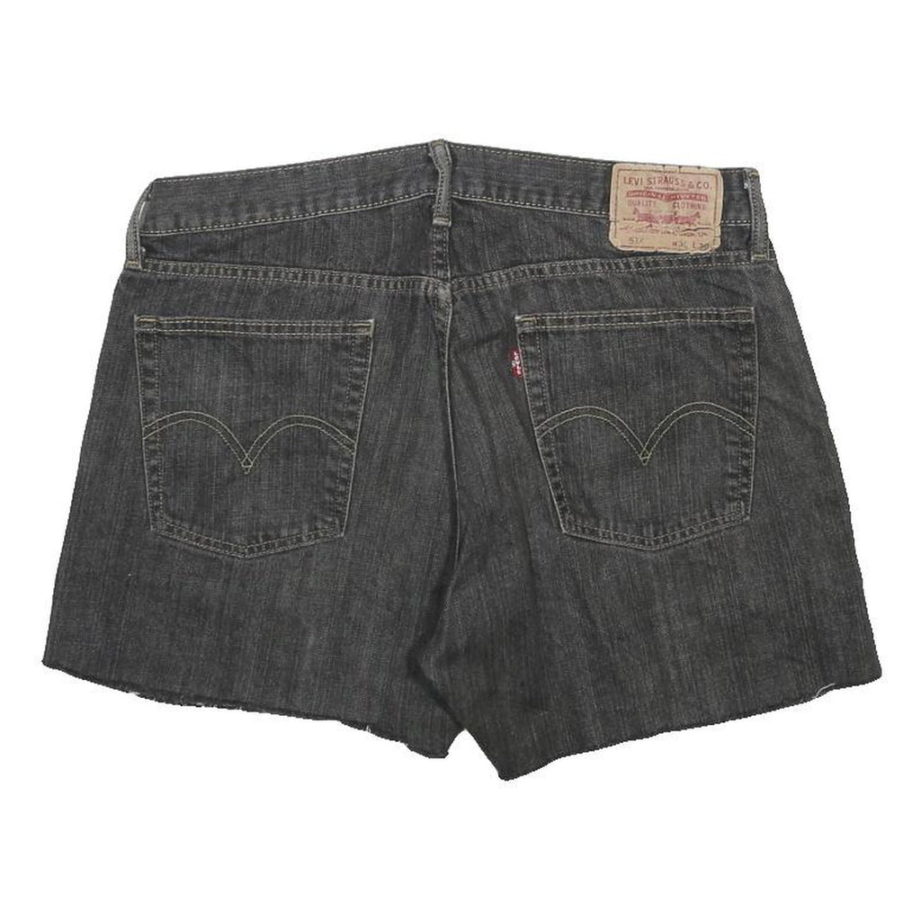 LEVI'S Womens Shorts Black Denim Slim Straight XL W36 Casual Cotton