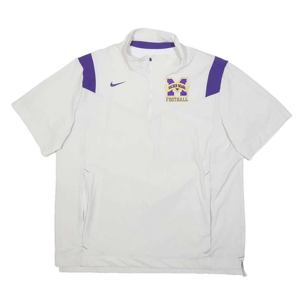 NIKE Mens White & Purple Football Training Jacket XL Polyester Sports Zip