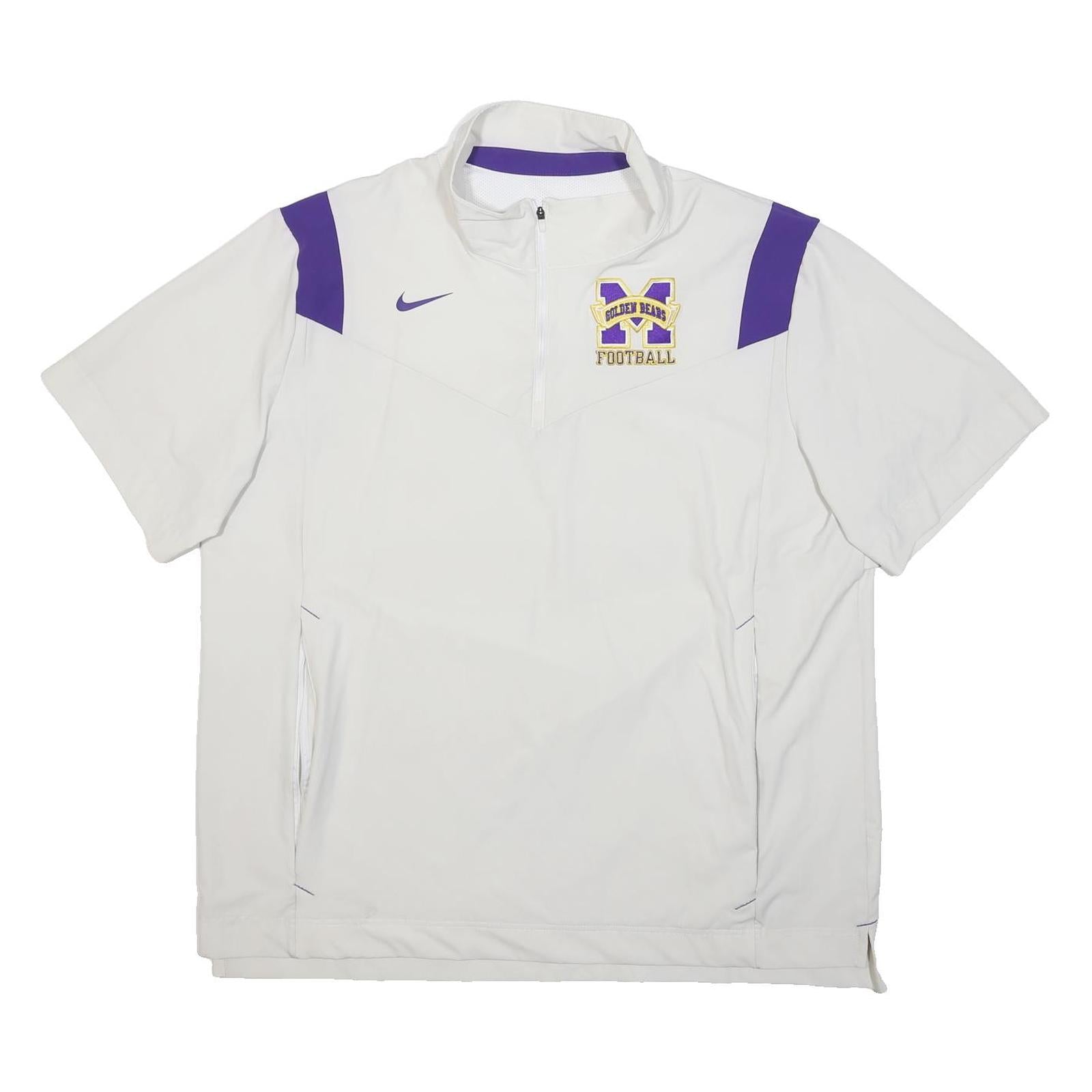 NIKE Mens White & Purple Football Training Jacket XL Polyester Sports Zip