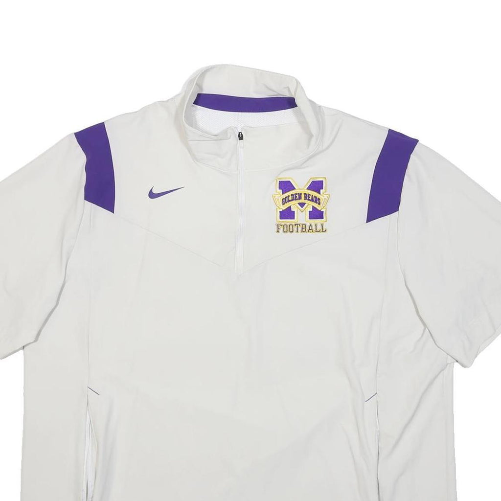 NIKE Mens White & Purple Football Training Jacket XL Polyester Sports Zip