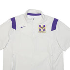 NIKE Mens White & Purple Football Training Jacket XL Polyester Sports Zip