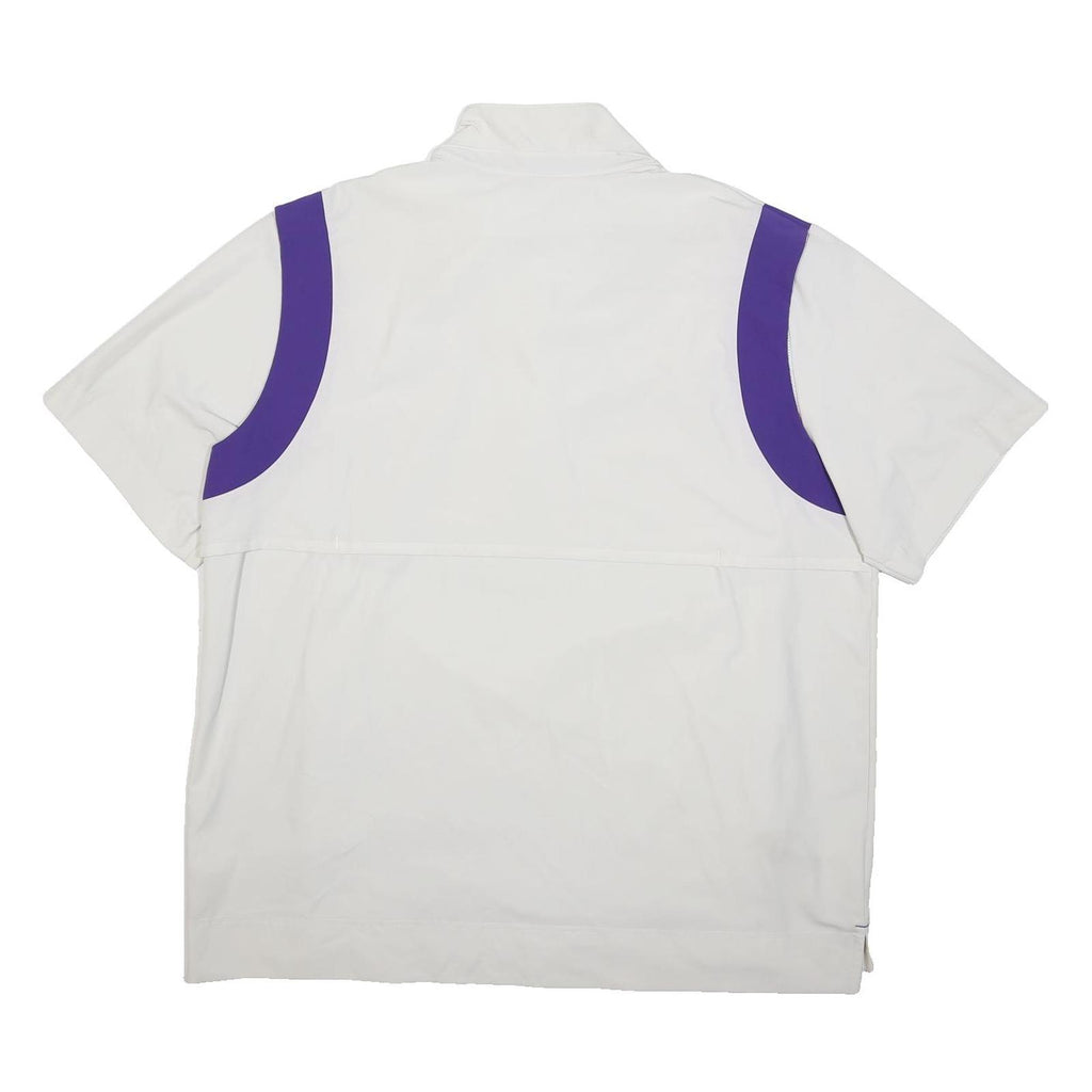 NIKE Mens White & Purple Football Training Jacket XL Polyester Sports Zip