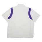 NIKE Mens White & Purple Football Training Jacket XL Polyester Sports Zip