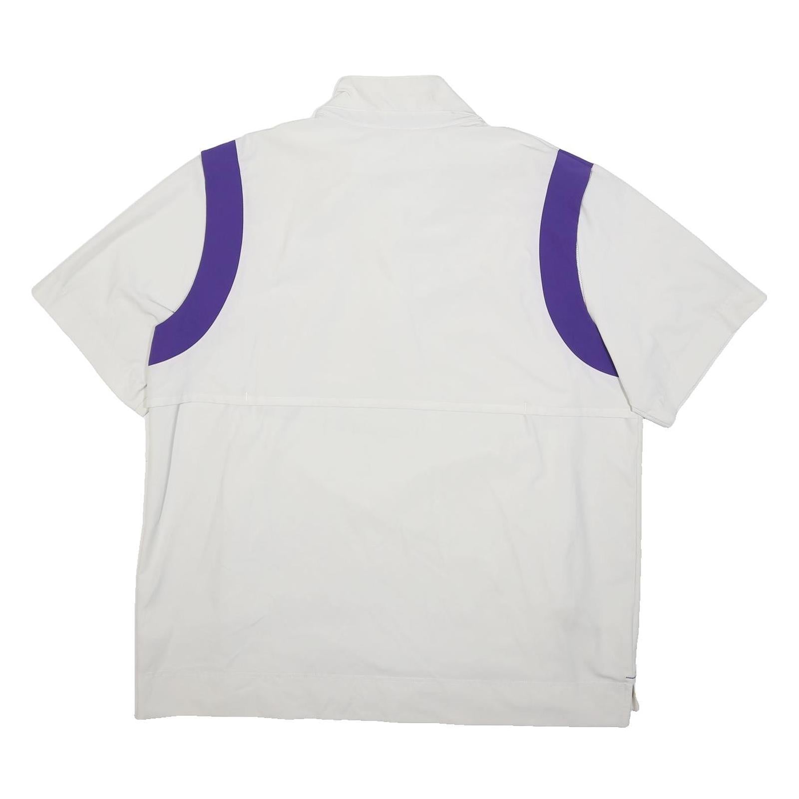 NIKE Mens White & Purple Football Training Jacket XL Polyester Sports Zip