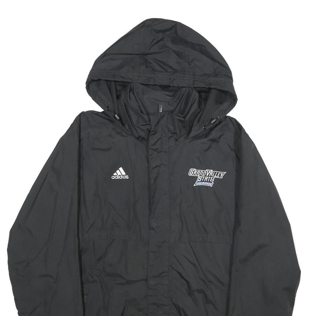 ADIDAS Mens Black Grand Valley State Lacrosse Hooded Zip Jacket Polyester S