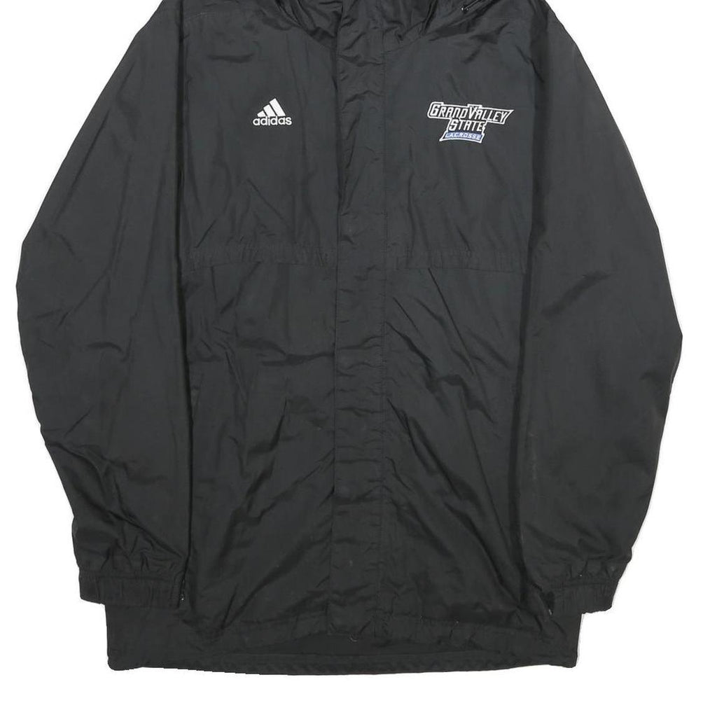ADIDAS Mens Black Grand Valley State Lacrosse Hooded Zip Jacket Polyester S