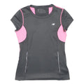 NEW BALANCE Womens Black & Pink Athletic T-Shirt S Short Sleeve Crew Neck