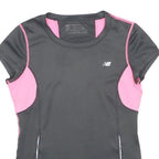 NEW BALANCE Womens Black & Pink Athletic T-Shirt S Short Sleeve Crew Neck