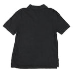 NAUTICA Mens Black Short Sleeve Plain Polo Shirt L Cotton Casual