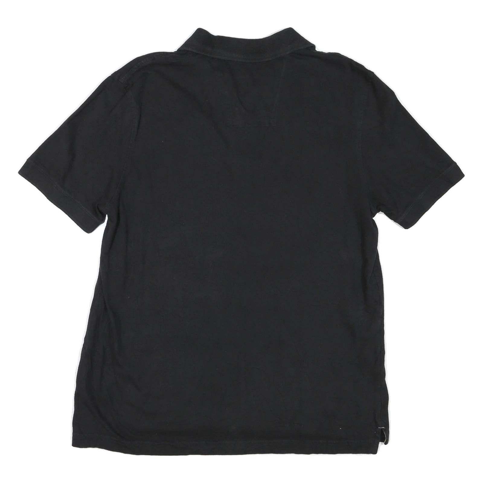 NAUTICA Mens Black Short Sleeve Plain Polo Shirt L Cotton Casual