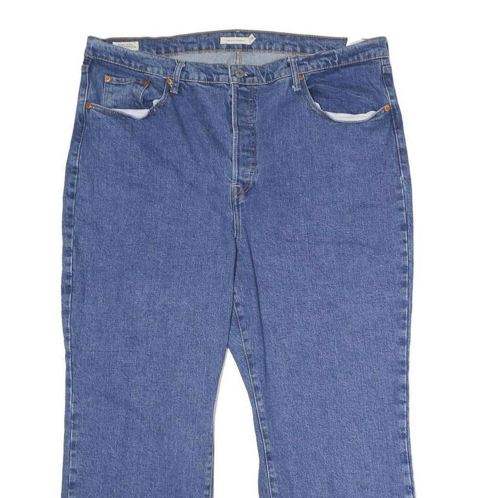 LEVI'S Ribcage Straight Big E Womens Jeans Blue Relaxed Straight Denim Raw W42
