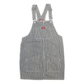 DICKIES Girls Black & White Pinstripe Day Cotton Pinafore Dress L Workwear