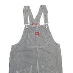 DICKIES Girls Black & White Pinstripe Day Cotton Pinafore Dress L Workwear