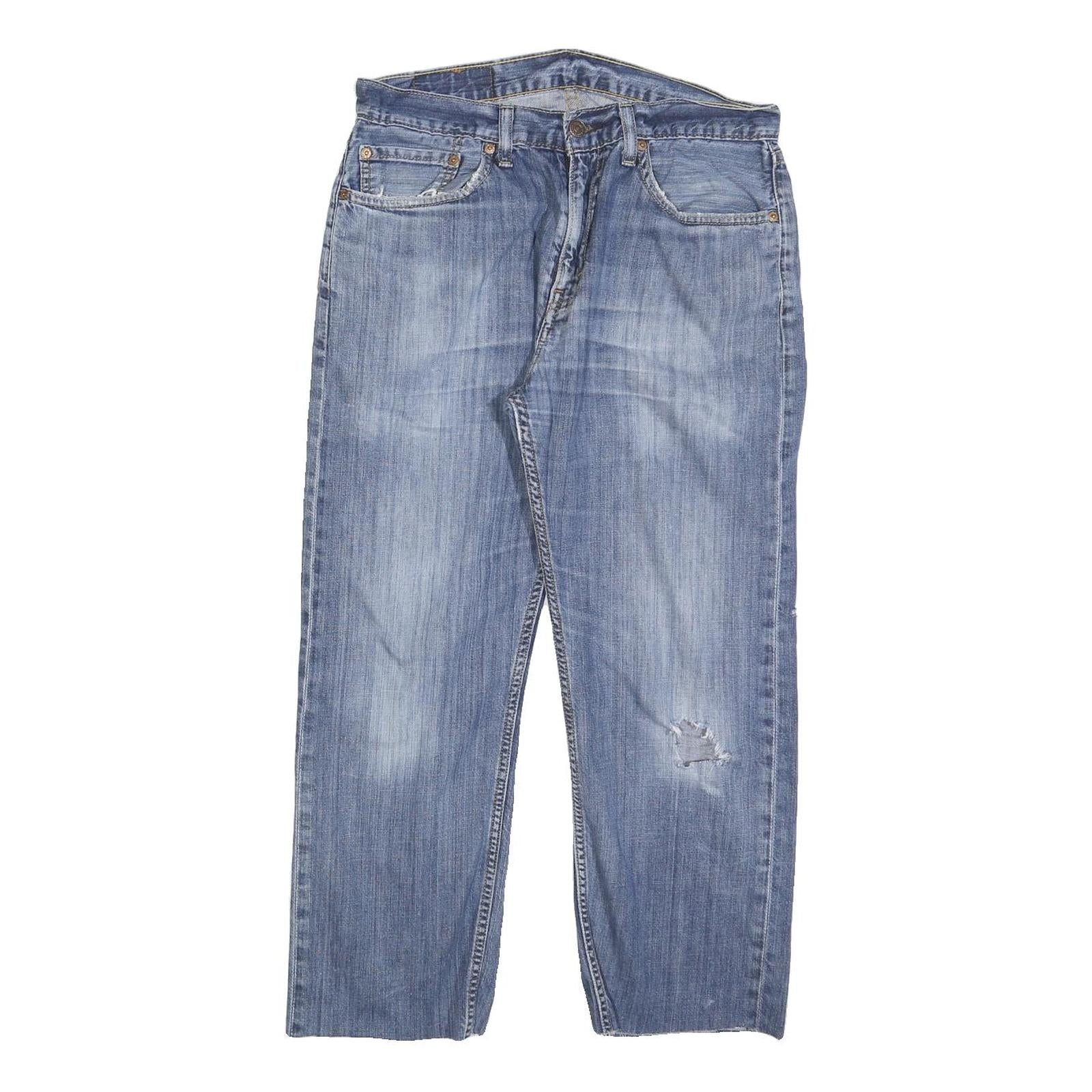 LEVI'S 505 Mens Jeans Blue Regular Straight Denim Medium W33 L24 Classic Zip