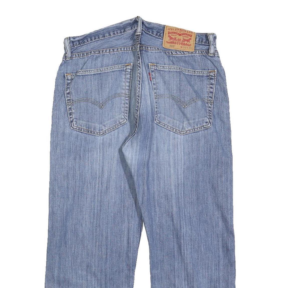 LEVI'S 505 Mens Jeans Blue Regular Straight Denim Medium W33 L24 Classic Zip