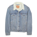 LEVI'S Mens Blue Denim Sherpa Collar Jacket M Cotton Blend Classic Button