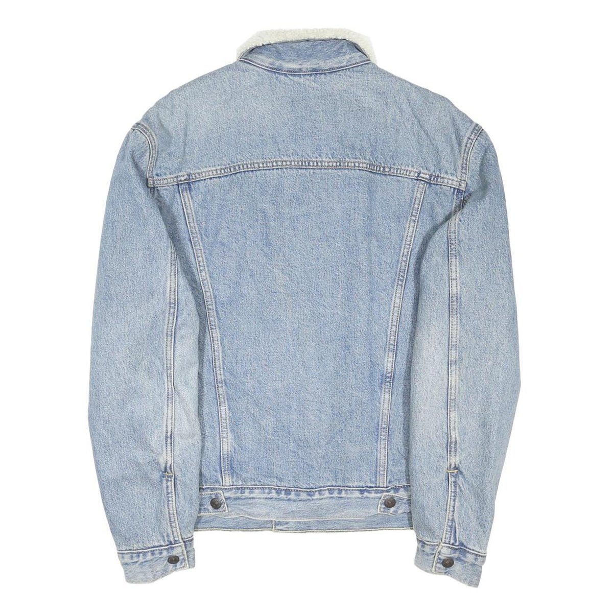 LEVI'S Mens Blue Denim Sherpa Collar Jacket M Cotton Blend Classic Button