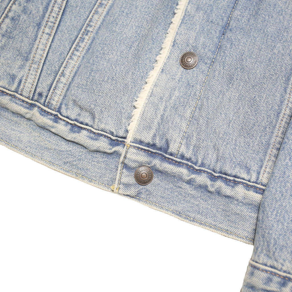 LEVI'S Mens Blue Denim Sherpa Collar Jacket M Cotton Blend Classic Button