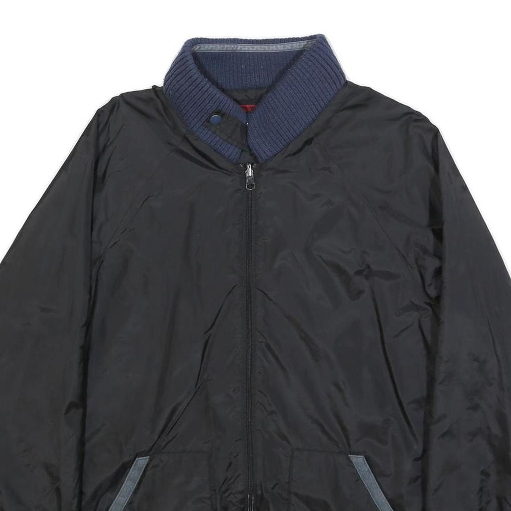 LEVI'S Mens Black & Navy Nevada State Jacket L Synthetic Plain Zip Casual