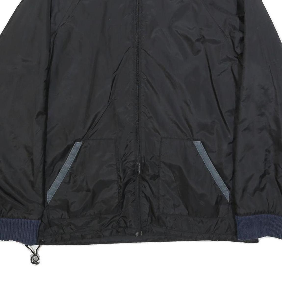 LEVI'S Mens Black & Navy Nevada State Jacket L Synthetic Plain Zip Casual