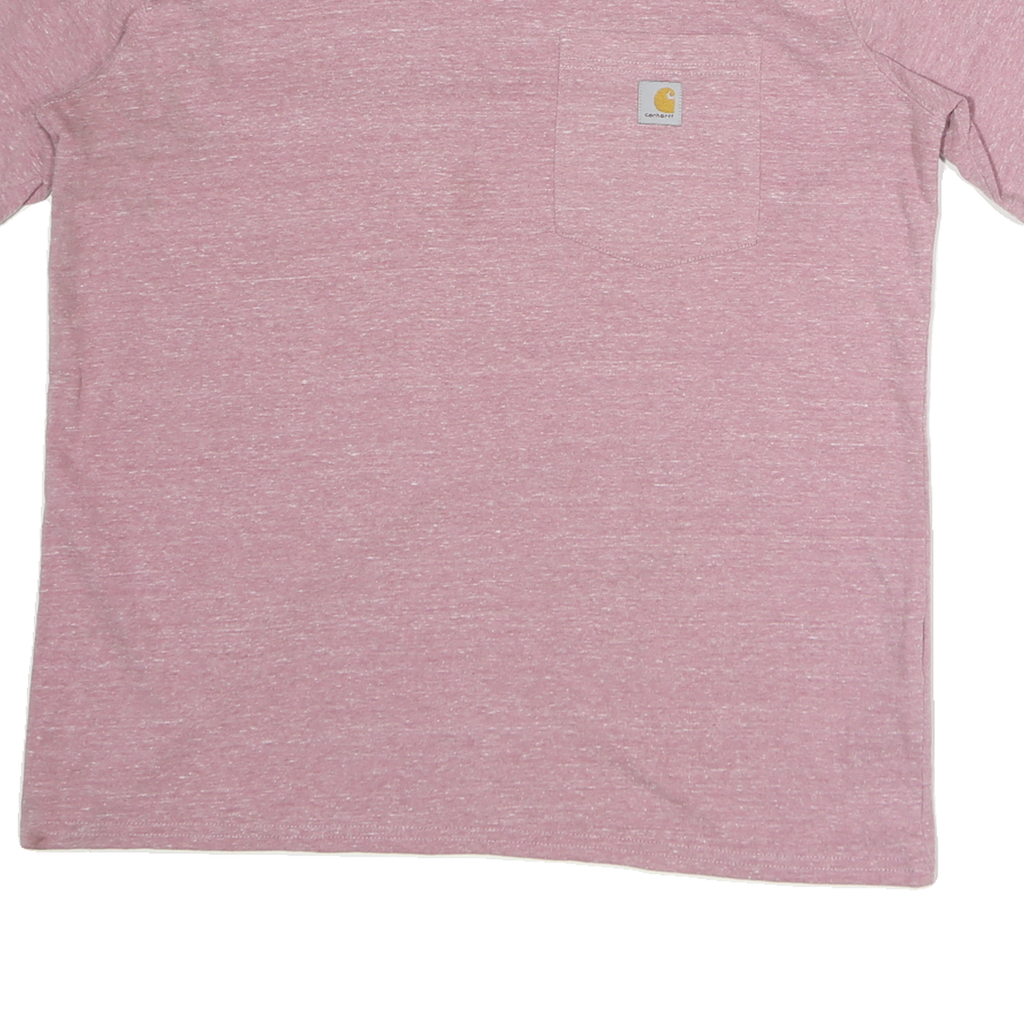 CARHARTT Womens Pink Heather Pocket T-Shirt L Short Sleeve Crew Neck Cotton