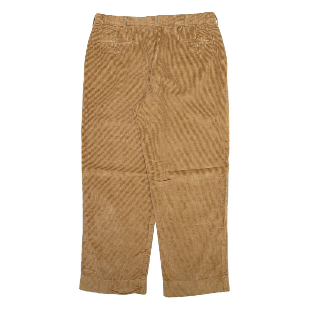 SCANDIA WOODS Mens Corduroy Trousers Beige Relaxed Straight W34 L28