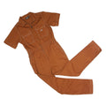 DICKIES Womens Brown Dungarees Slim Polyester Blend Size S W30 L30 Workwear
