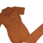 DICKIES Womens Brown Dungarees Slim Polyester Blend Size S W30 L30 Workwear