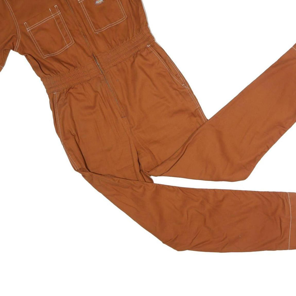 DICKIES Womens Brown Dungarees Slim Polyester Blend Size S W30 L30 Workwear