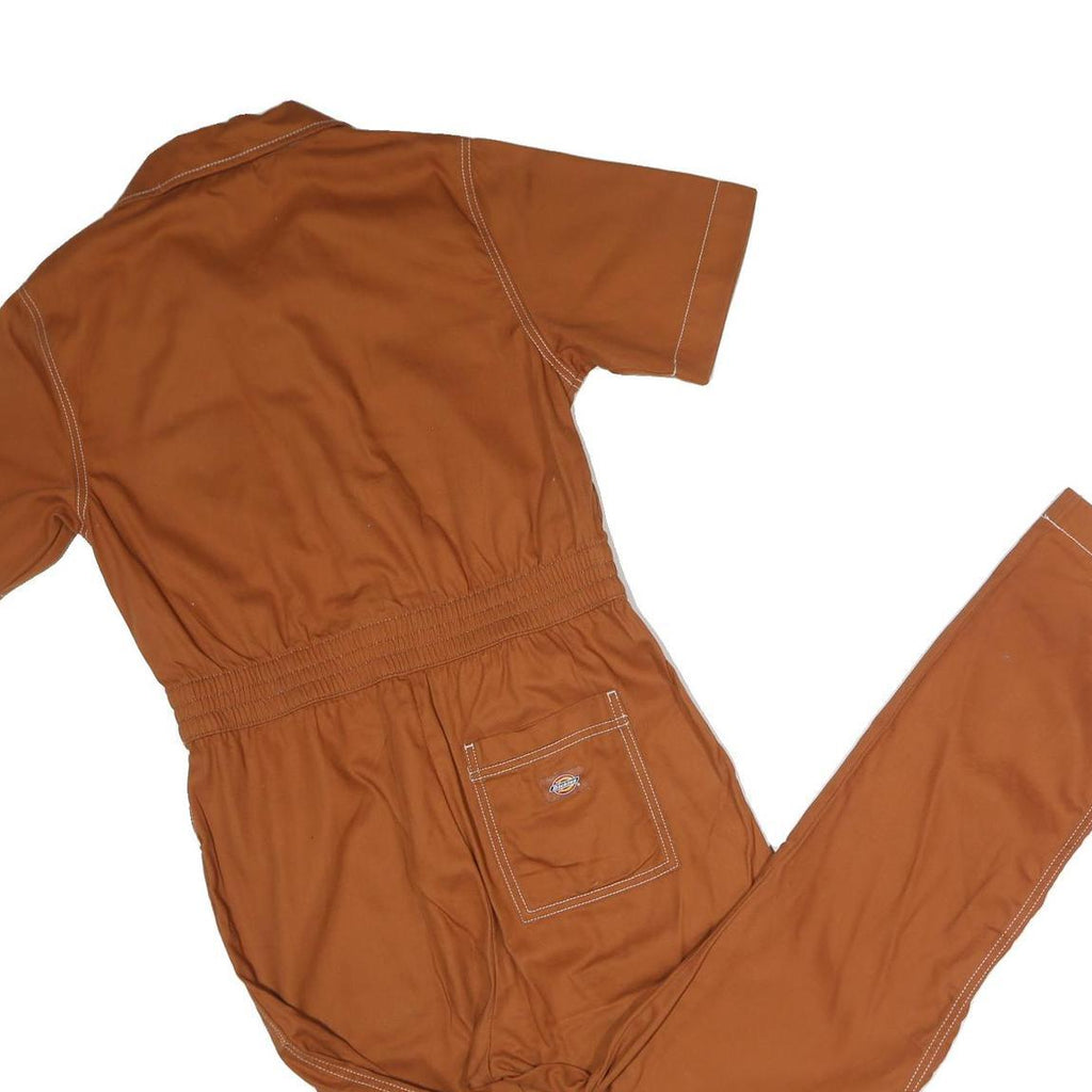 DICKIES Womens Brown Dungarees Slim Polyester Blend Size S W30 L30 Workwear
