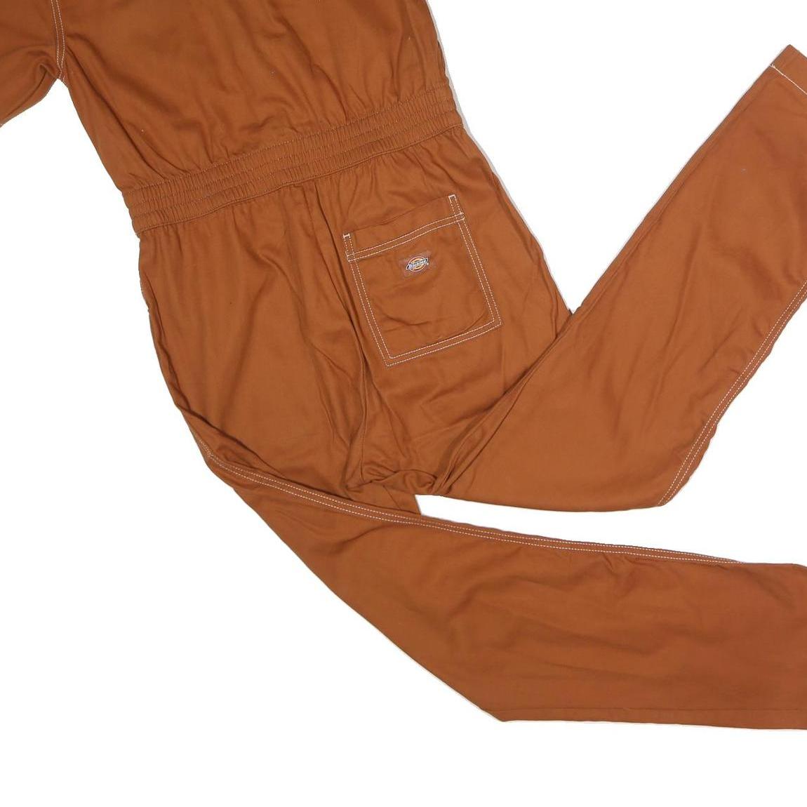 DICKIES Womens Brown Dungarees Slim Polyester Blend Size S W30 L30 Workwear