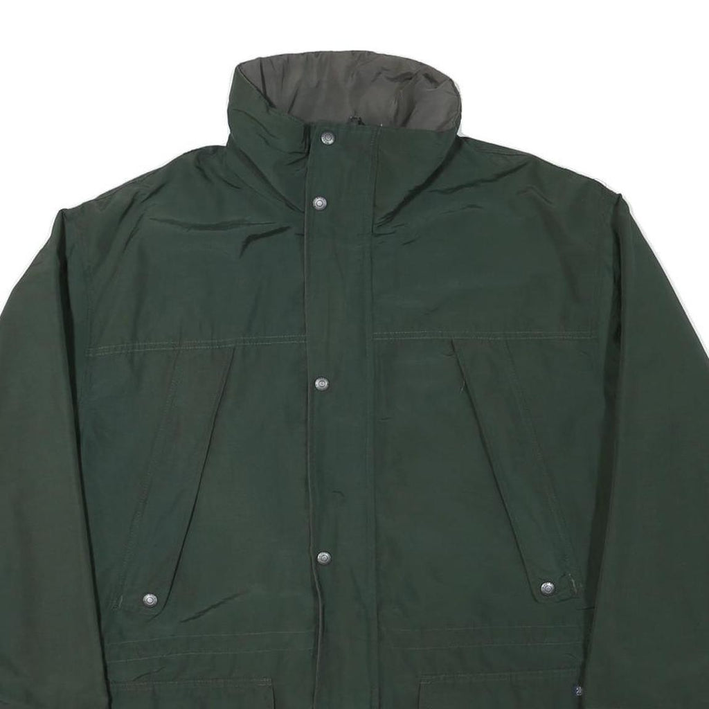 WOOLRICH Mens Green Jacket L Polyester Blend Zip Plain Outdoor Casual