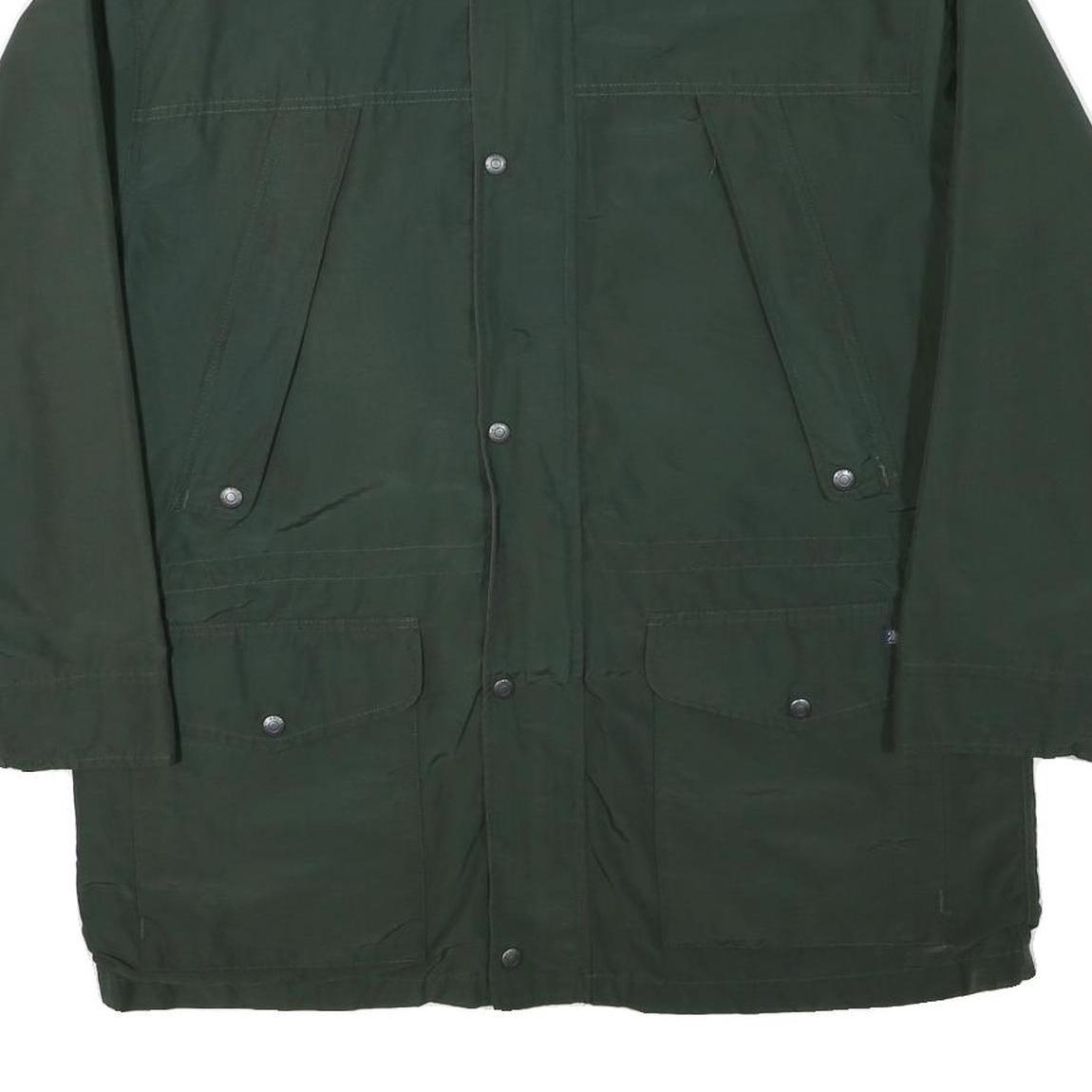 WOOLRICH Mens Green Jacket L Polyester Blend Zip Plain Outdoor Casual