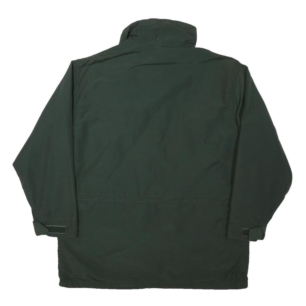 WOOLRICH Mens Green Jacket L Polyester Blend Zip Plain Outdoor Casual