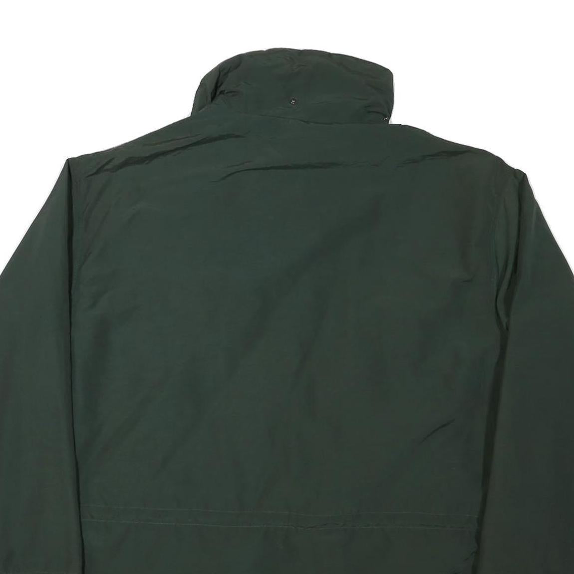 WOOLRICH Mens Green Jacket L Polyester Blend Zip Plain Outdoor Casual