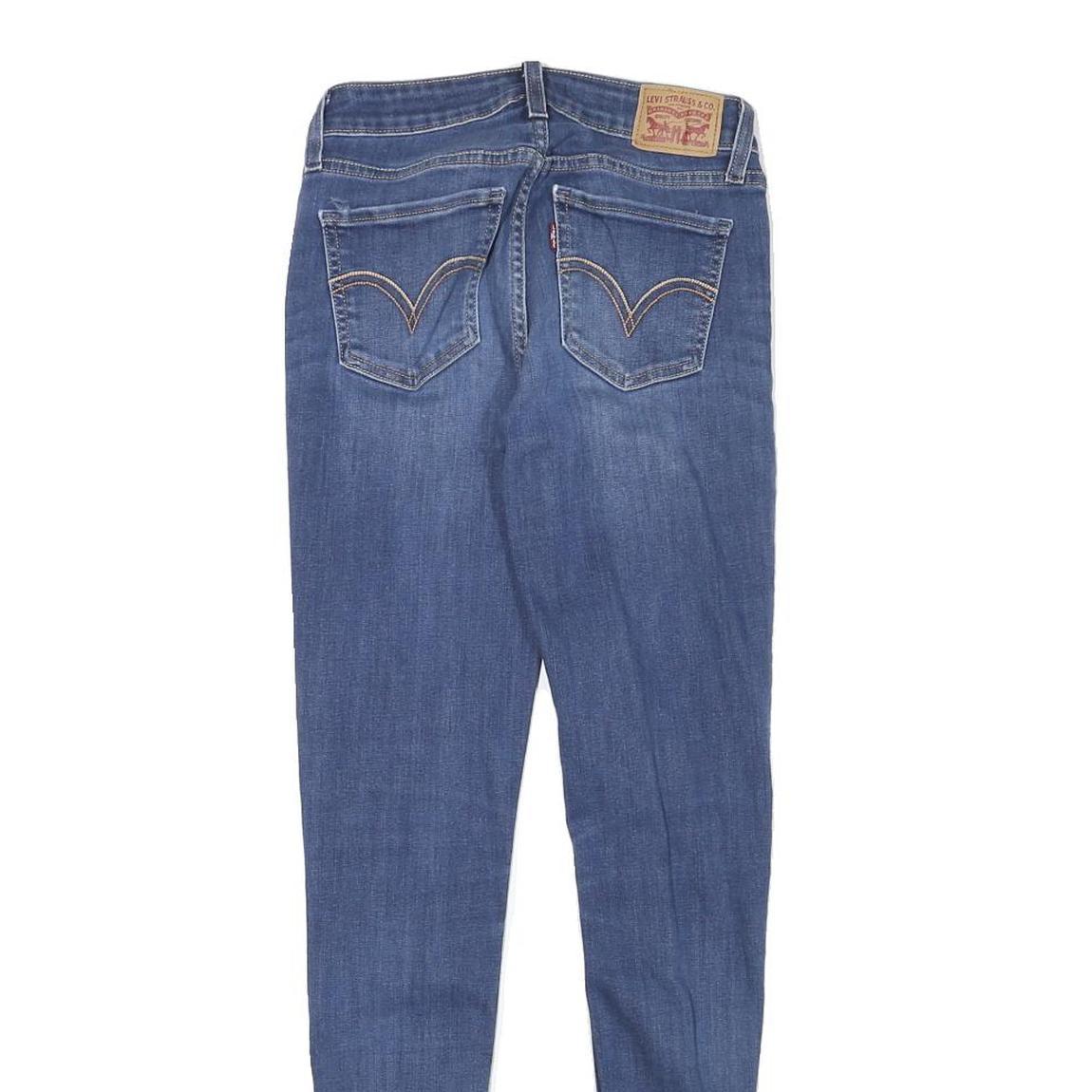 LEVI'S Womens Slim Blue Denim Jeans Zip W24 L28 Classic Fit Stretch