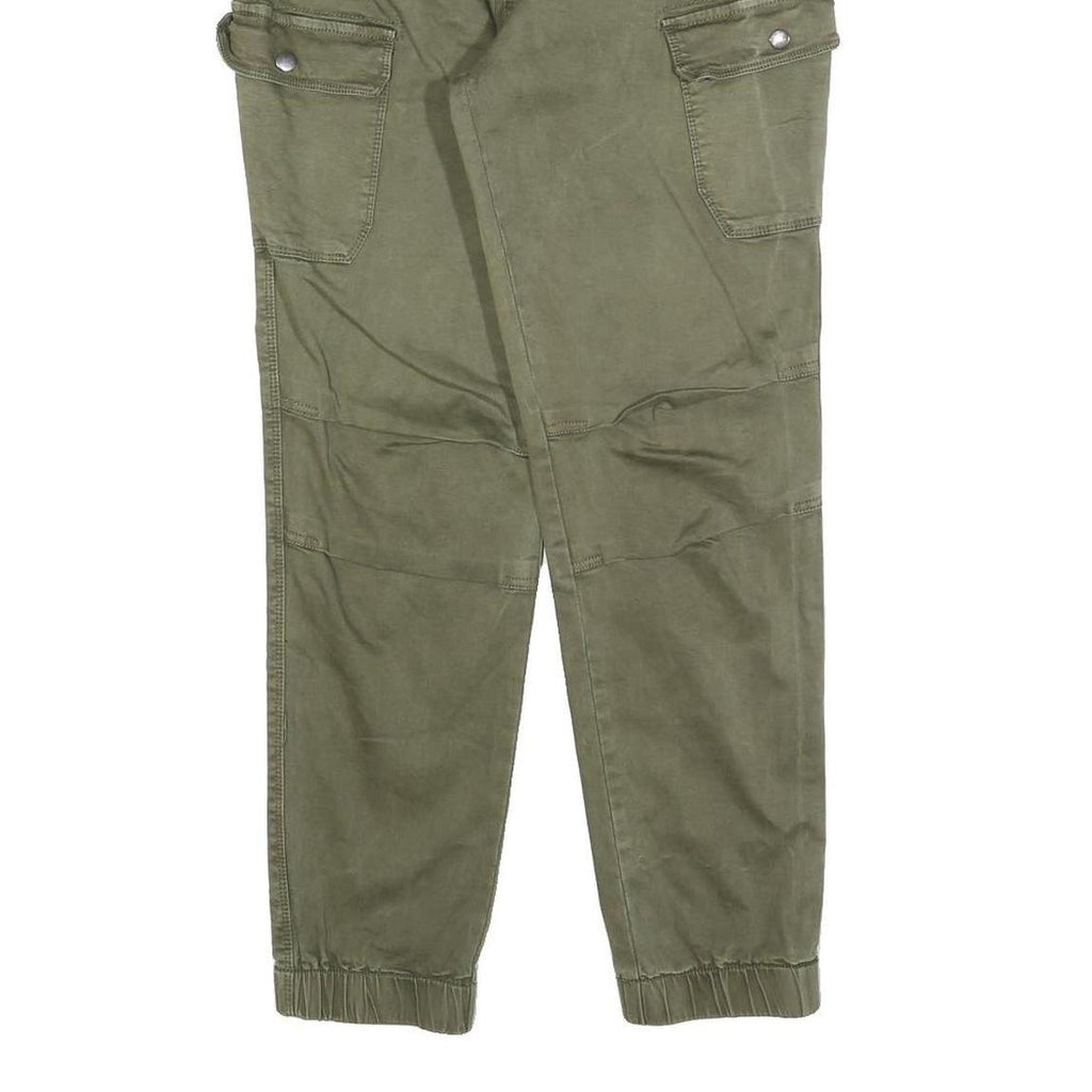 CHICOREE Womens Cotton Blend Olive Slim Cargo Trousers W34 L26 Casual Zip