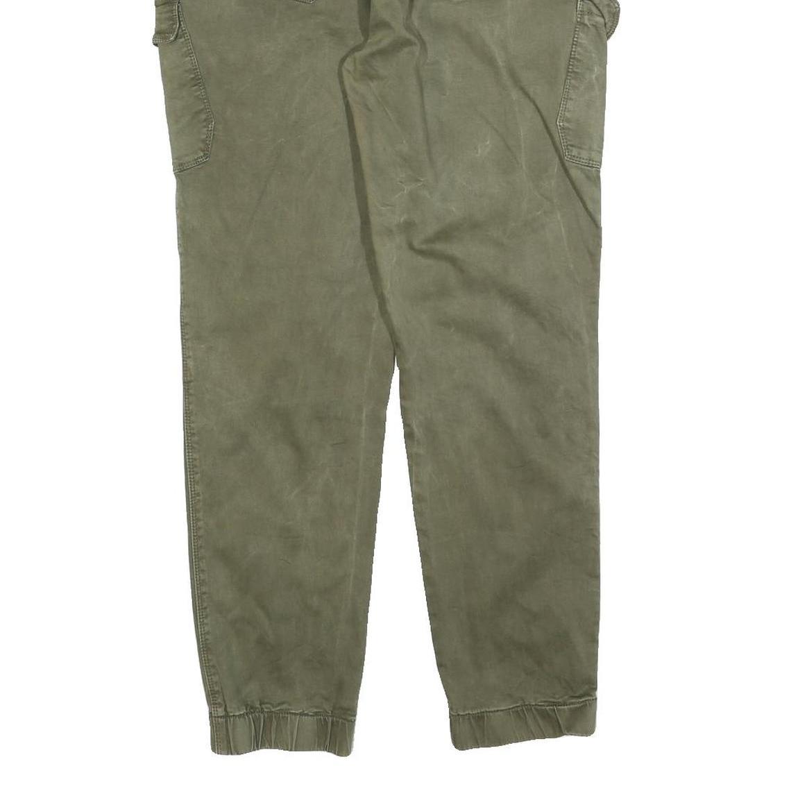 CHICOREE Womens Cotton Blend Olive Slim Cargo Trousers W34 L26 Casual Zip