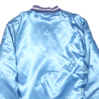 TORCHWORLD Mens Blue Satin Button Jacket L Plain Varsity Style Sportswear